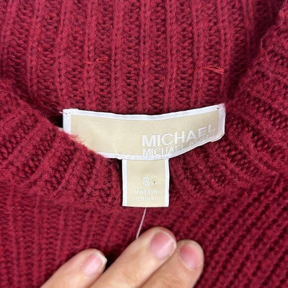 Michael Kors Women’s S Burgundy Long Sleeve Midi Sweater Dress Soft NEW - Picture 3 of 7